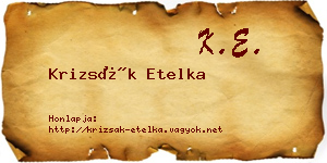 Krizsák Etelka névjegykártya